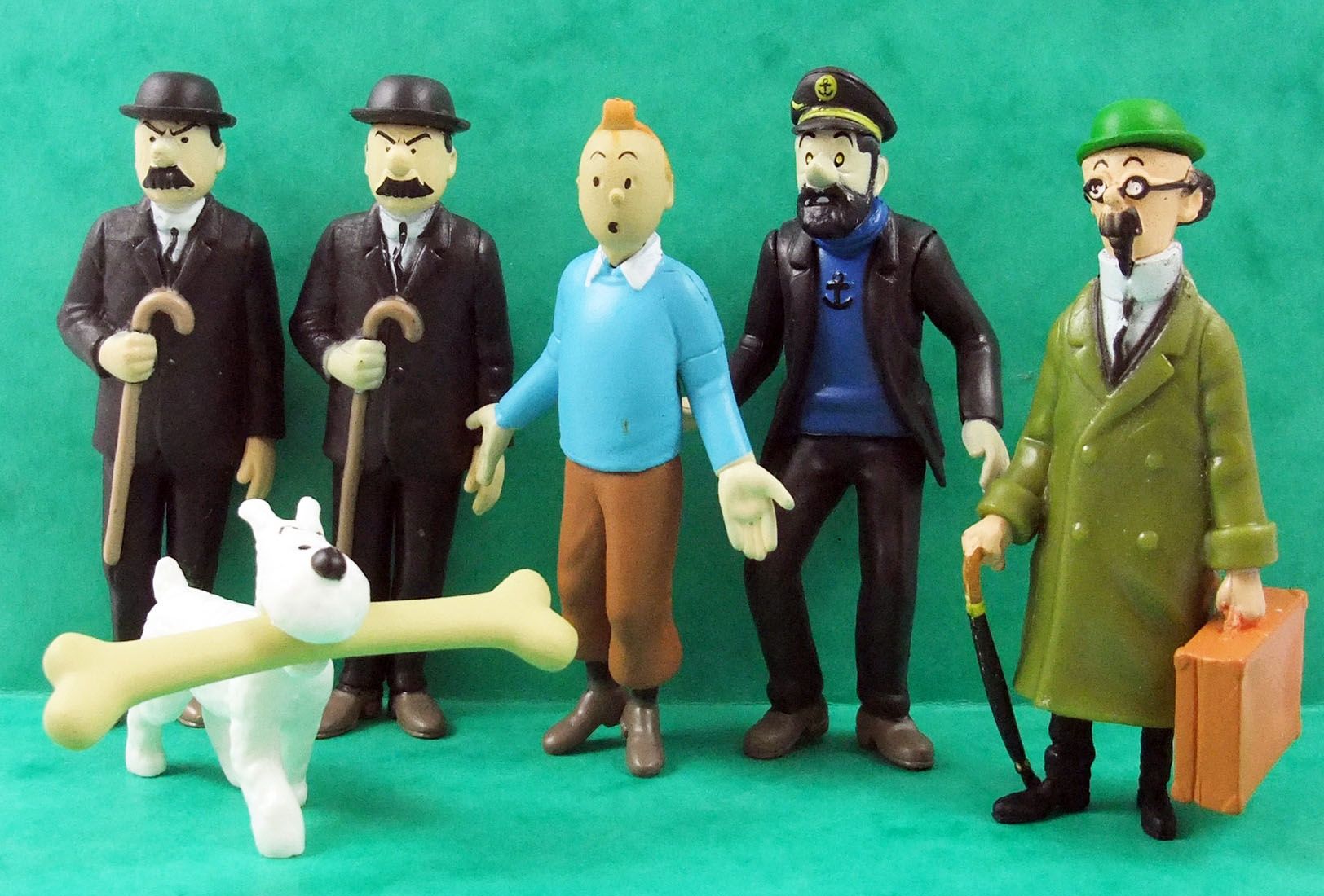 Tintin - Set de 6 Figurines PVC sans license : Tintin, Milou, Haddock,  Tournesol et les Dupondt