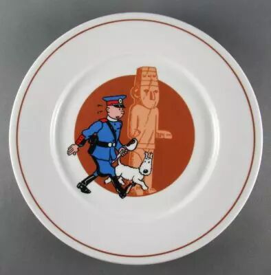 Tintin - Tables & Couleurs 1993 Plate Ceramic Porcelain - The Broken Ear