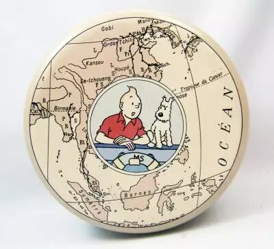 Tintin - Tropico DiffusionTin Cookie Box (Round) - Tintin & Snowy