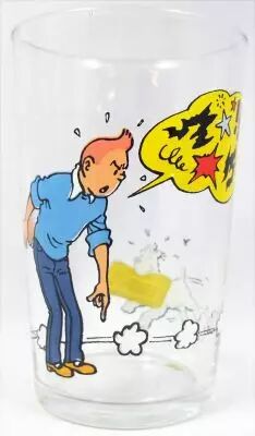 Tintin - Verre � moutarde Amora 1983 - Tintin gronde Milou