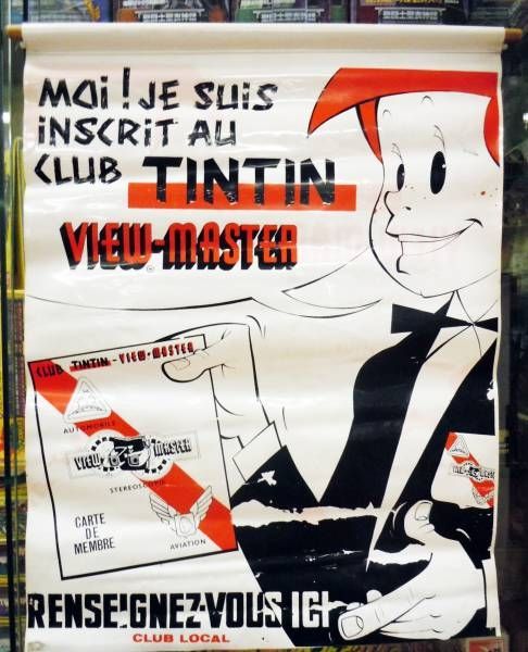 tunge Pensioneret område Tintin - Vinyl Advertising ''Club Tintin View-Master'' (Jean LE MOING) 1961