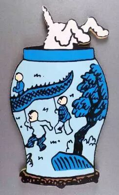 Tintin - Wooden Figures Trousselier - Vase The Blue Lotus