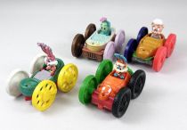 Tiny Toons - McDonald\'s Premium - Set of 4 vehicles (Buster Bunny/Elmira, Babs Bunny/Plucky Duck, Dizzy Devil/Hamton, Gogo Dodo