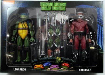 TMNT Tortues Ninja - NECA - 1990 Movie Leonardo & Shredder \ Roof Top Battle\ 