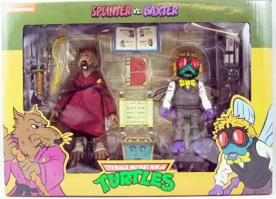 TMNT Tortues Ninja - NECA - Animated Series Splinter & Baxter Stockman