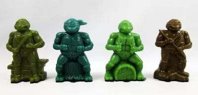 TMNT Tortues Ninja - Set de 4 figurines Container � bonbons - Topps Mirage Studios 1990
