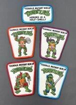 TMNT Tortues Ninja - Set de 5 Patch Tissus - Vintage (1989) 