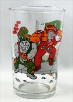 TMNT Tortues Ninja - Verre à moutarde Amora 1990 - Leo & Mikey vs. Bebop & Rocksteady