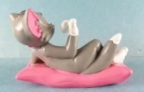 Tom & Jerry  - Figurine Pvc Bully 1984 - Tom  Allong&eacute; sur un Coussin