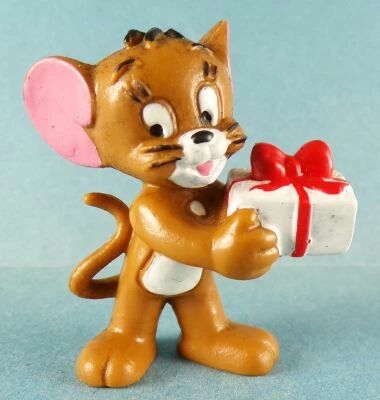 Tom & Jerry - Bully 1984 Pvc Figure - Jerry with Gift