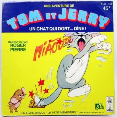 Tom & Jerry - Mini-LP Record-book - \ Un char qui dort... d�ne!\  - Le Petit Menestrel Ades 1978