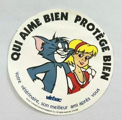 Tom et Jerry - Autocollant Promotionnel Laboratoires Virbac (1993)