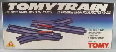 Tomy Train 1303 - 2 Aiguillages (1 � droite + 1 � gauche) - Neuf Boite Scell�e