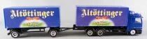 Top-Style Ho 1:87 Mercedes Benz Actros Blue Truck & Alt&ouml;ttinger Hell Brau Beer Road Trailer