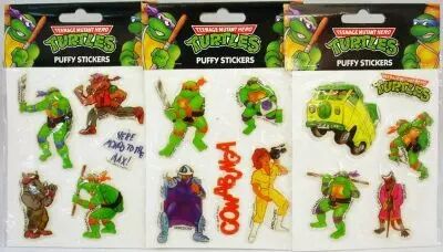 Tortues Ninja - S�rie de 3 sets de puffy stickers