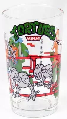 Tortues Ninja - Verre � moutarde Amora 1990 - Leo, Raph, April et les Mousers