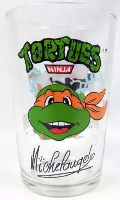 Tortues Ninja - Verre � moutarde Amora 1990 - Michelangelo Signature Portrait