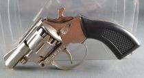 Toy Metal Cap Gun Police Firecracker pistol - Chromed 8 Shots
