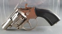 Toy Metal Cap Gun Police Firecracker pistol - Chromed 8 Shots