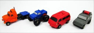 Transformers G1 - Micromasters Off-Road Patrol : Powertrain, Highjump, Mudslinger, Tote (loose)