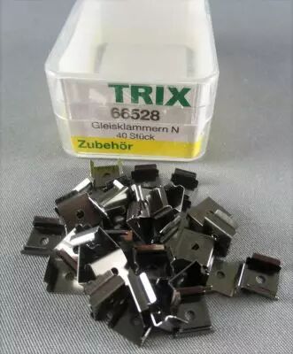 Trix 66528 Ech N 40 Pinces M�tal Fixation des voies Neuf Boite
