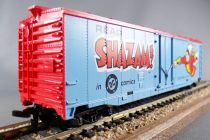 Tyco 368D Ho Usa Boxcar Reefer 40\' Wagon with Bogies Shazam DC Comics Blue Livery