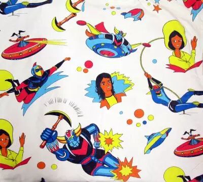 UFO Robo Grendizer - Printed Bed Fitted-Sheet 135x185 cm size - France 1978