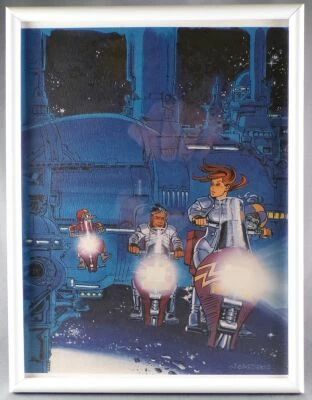 Valerian - Bookplate Tir� � Part JC M�zi�res Framed - Valerian & Laureline