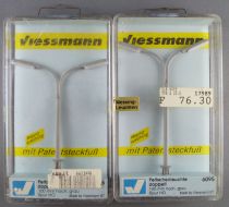 Viessmann 6095 Ho Sncf 2 Lampadaires Modernes Double en Métal avec Ampoules Neuf Boite