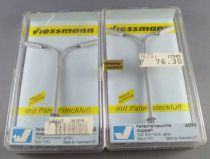 Viessmann 6095 Ho Sncf 2 Lampadaires Modernes Double en Métal avec Ampoules Neuf Boite