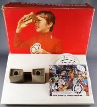 View-Master 3-D (GAF) - Coffret Visionneuse Grise + 9 Disques + Catalogue