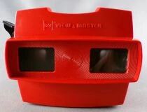 View-Master 3-D (GAF) - Visionneuse Rouge + 3 Disques Mickey Donald Goofy Nettoyeurs d\'Horloge