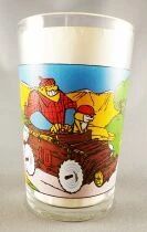 Wacky Races - Mustard Glass - Rufus Ruffcut and Sawtooth in the Buzz Wagon