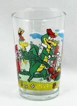 Wally Gator - Amora Mustard Glass - Wally Gator mows the lawn