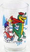 Wally Gator - Amora Mustard Glass - Wally Gator skates on ice