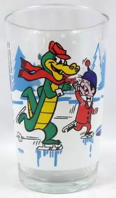 Wally Gator - Verre � Moutarde Amora - Wally Gator fait du patins sur glace