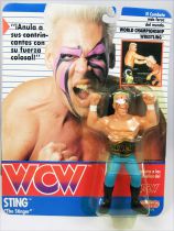 WCW Galoob - Sting \ The Stinger\  black boots (carte Espagne)