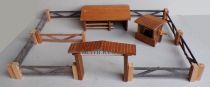 Wild-West Wood Building Silver Ranch for Starlux Timpo Clairet Elastolin Quiralu figures