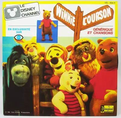 Winnie l\'ourson - Disque 45T - G�n�rique et Chansons - Disques Ades 1985