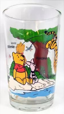 Winnie l\'ourson - Verre � moutarde - Winnie, Porcinet, Tigrou au bord de l\'�tang
