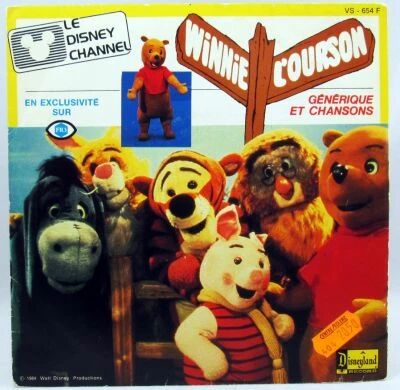 Winnie the Pooh - Mini Vinyl Record - French TV series theme - Ades Records 1985