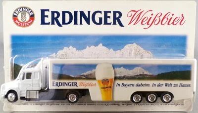 Worlein Ho 1/87 Camion Man Blanc Semi Remorque Bi�re Blanche Erdinger Neuf Blister