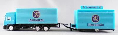 Worlein Ho 1/87 Camion Man Bleu & Remorque Bar Bi�re L�wenbr�u