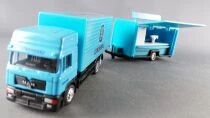Worlein Ho 1/87 Camion Man Bleu & Remorque Bar Bi&egrave;re L&ouml;wenbr&auml;u