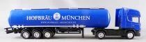 Worlein Ho 1/87 Camion Scania 420 124L Bleu Semi Remorque Citerne Brasseur Hofbr&auml;u