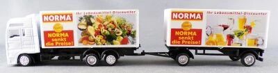 Worlein Ho 1:87 Man Tga White Truck & Norma Discount Supermarket Road Trailer