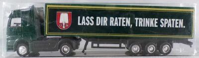 Worlein Ho 1:87 Merceds-Benz Green Truck & Spaten Beer Road Trailer Mint in Box