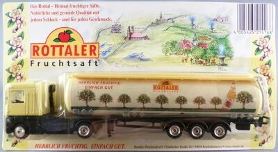 Worlein Ho 1:87 Renault Magnum Cream Truck & Rottaler Fruit Juice Tank Road Trailer Mint on Card
