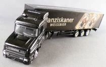 Worlein Ho 1:87 Scania 96 Black Truck & Franziskaner Beer Road Trailer