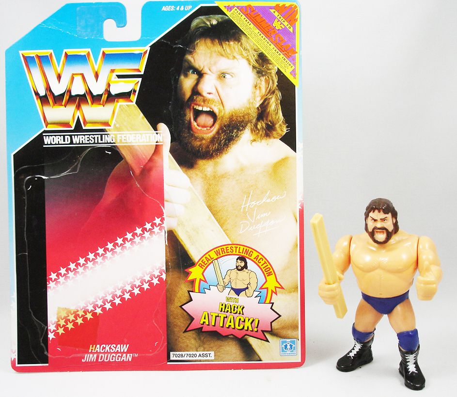 Wwf Hasbro Hacksaw Jim Duggan V 1 Loose With Usa Cardback